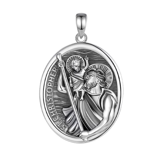 Colgante San Cristóbal en plata fina 950