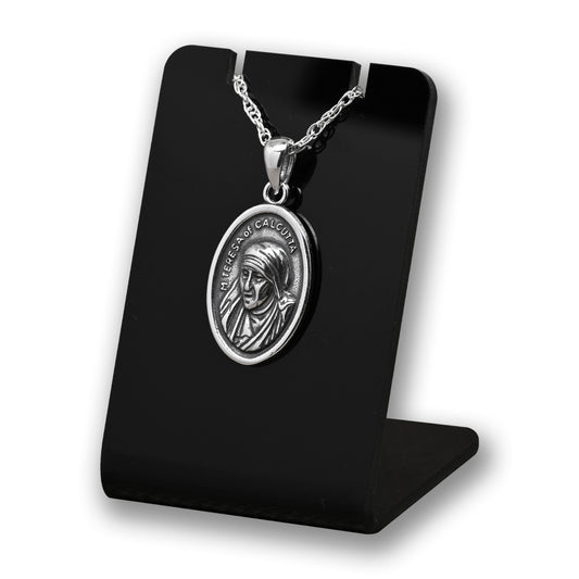 Colgante medalla madre Teresa de calcuta en plata 925