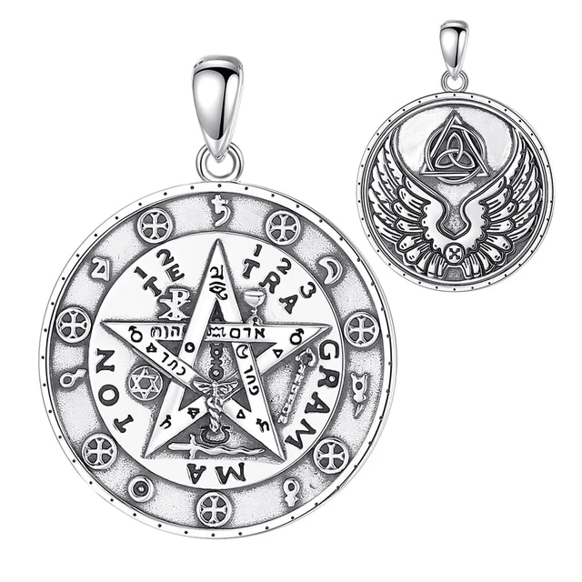 Colgante tetragrammaton, tetramaton full simbología en plata fina 925 #F43