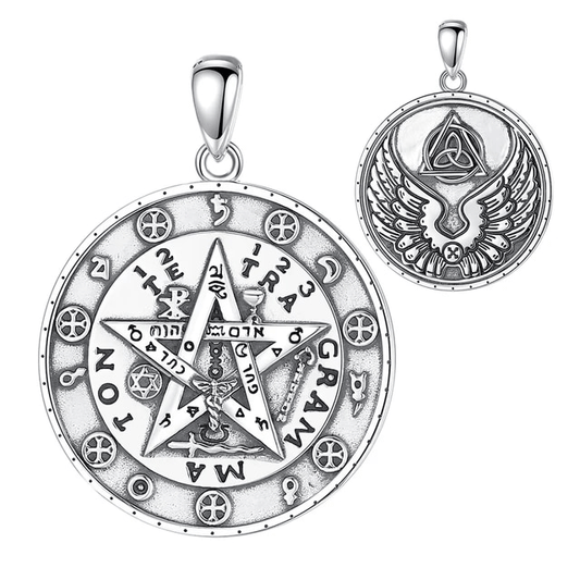 Colgante tetragrammaton, tetramaton full simbología en plata fina 925 #F43
