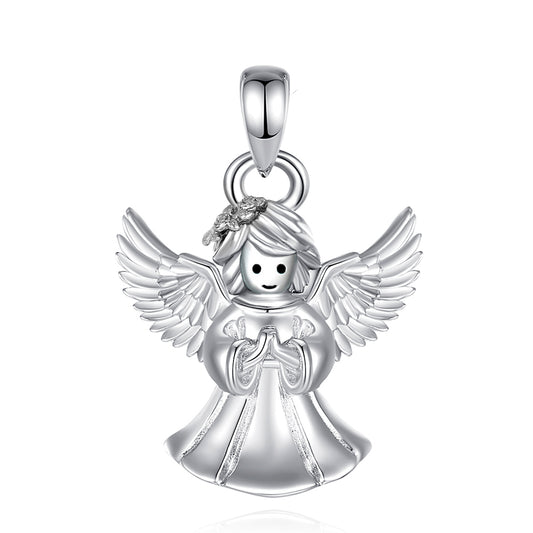 Colgante ángel, angelita de la guarda en plata fina 950