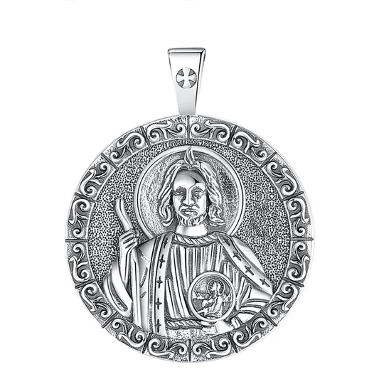 Colgante san Judas macizo en plata fina 925 #F19