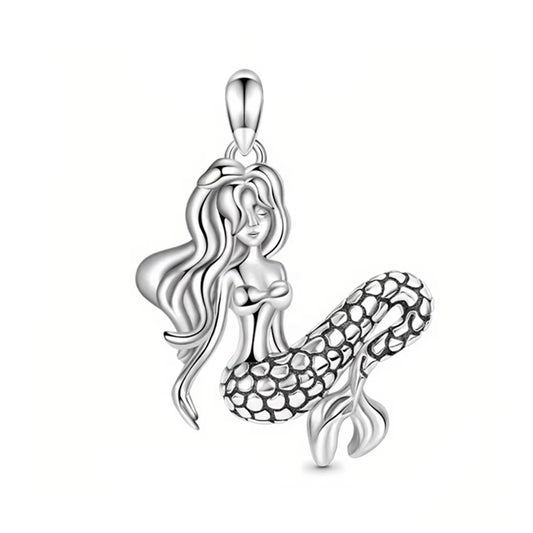 Colgante de sirena en plata 925 + cadena