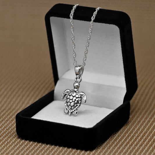 Colgante tortuga en plata 925, con cadena